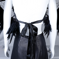 Grandes ailes d'ange noires en plumes, décoration gothique pour le dos, pour carnaval, défilé de samba, Halloween, cosplay, performance scénique, accessoire de photographie