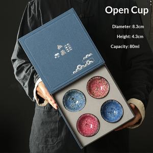 Grande tasse à café en porcelaine pour la maison avec couvercle, glaçure Tenmoku, maître des cinq éléments, tasse de 150 ml, cadeau pour les compagnons - Product Image 5