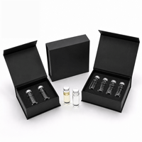 Boîte en carton noir rigide personnalisée pour flacon de peptides, fermeture magnétique, pelliculage mat, divers compartiments, 2 ml/3 ml, emballage recyclable