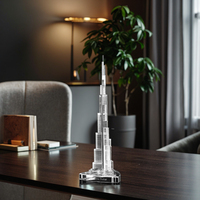 Vente en gros d'usine OEM / ODM Modèle de la tour Burj Khalifa en verre cristal, acceptant les tailles personnalisées