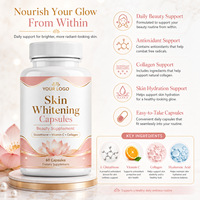 Kapsul Pemutih Kulit Label Pribadi OEM Suplemen Kecantikan Pil Vitamin Kapsul Pemutih Kulit yang Dapat Disesuaikan