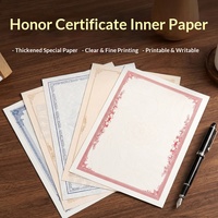 Papier de certificat universel A4 à bordure décorative pour collection de récompenses et certificats de qualification, avec impression intérieure et emballage