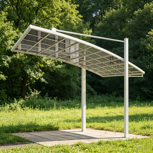 Cochera Moderna de Aluminio con Recubrimiento en Polvo, Techo Plano, Impermeable, Diseño para Estacionamiento Exterior, Instalación en el Hogar - Product Image 4