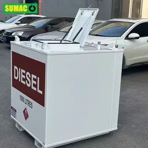 Dubbelwandige Stalen Bunder 1000l Diesel Brandstof Benzine Kubus Tank