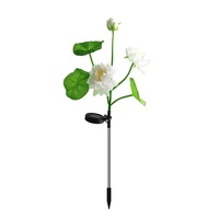 Nouvelles lampes solaires LED Lotus à 3 têtes en aluminium IP65, alimentées par l'énergie solaire, à piquer dans le sol, pour pelouse, éclairage décoratif d'ambiance, idéales pour les fêtes