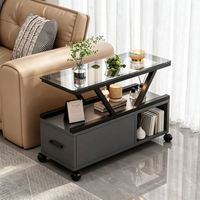 Table d'appoint roulante avec rangement, table mobile, plateau en verre trempé pour usage professionnel