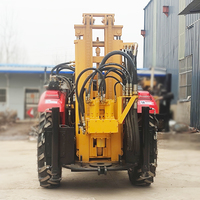 Machine de forage de puits diesel portable 300m Mini tracteur tout-terrain Rig de forage de puits d'eau