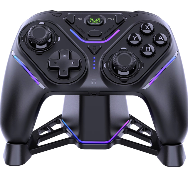 For Switch 2 Wireless Gaming Controller Hall Effect Joystick RGB Lighting Macro Buttons Turbo Function Wireless Gamepad