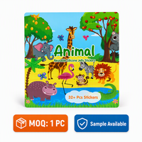 Autocollants en TPE à thème animalier pour enfants - Réutilisables, éducatifs, pour livre silencieux, imperméables, souples, durables, design écologique