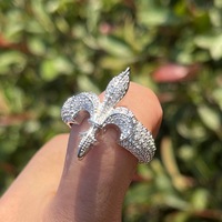 Bague unisexe en laiton plaqué or avec fleur en zircon, style hip-hop européen et américain, unique, tendance, simple, cadeau