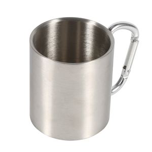 Mug de camping portable en acier inoxydable de 10 oz avec poignée mousqueton, logo personnalisé, pour entraînement et team building, durable, sérigraphié - Product Image 3