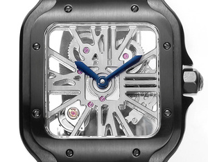 Fashionable And Elegant Automatic Mechanical <b>Watch</b> Fully Hollowed Out Dial Quick Detachable Strap Matte Black Plated <b>Case</b> - Product Image 1