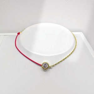 wholesale 925 silver simple unisex lucky <b>red</b> string <b>bracelet</b> gold plated friendship zircon multi layered <b>bracelets</b> for women - Product Image 4