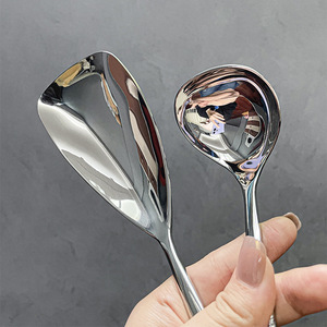 304 Stainless Steel Hammered Serving Spoon <b>Mirror</b> Polished Tableware For Soup And Shared Dishes - Product Image 2