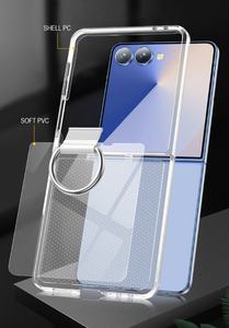 Étui de téléphone pliable avec support d'anneau transparent pour Samsung Galaxy Z Flip 6 Flip 4, coque de protection transparente antichoc pour Z Flip 5 - Product Image 6
