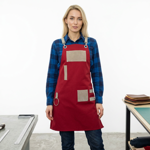 Tabliers de protection personnalisables avec logo, bretelles croisées réglables, en polycoton imperméable, confortables pour la cuisine et la coiffure - Product Image 4