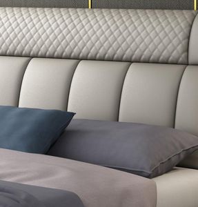 سرير جلدي فاخر شمالي سرير جلد إيطالي بسيط حديث - Product Image 4