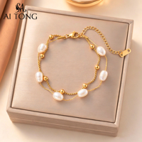 Pulseras de Cadena de Moda con Dijes de Mariposa y Corazón, Chapadas en Oro de 18K, de Acero Inoxidable, Multiestilo, Resistentes al Agua, para Mujer, Regalo