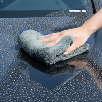 Serviette en microfibre de polyester douce et écologique, en polaire corail, séchage rapide, absorbante, chiffon de lavage de voiture tissé, anti-rayures pour l'entretien automobile