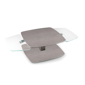 <span class=keywords><strong>Table</strong></span> de cocktail extensible moderne <span class=keywords><strong>en</strong></span> céramique et <span class=keywords><strong>verre</strong></span> <span class=keywords><strong>avec</strong></span> mécanisme rotatif innovant pour le salon - Product Image 2