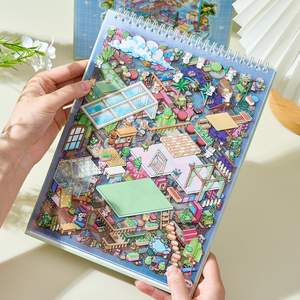 Pack de 20 feuilles d'autocollants de scène miniatures Foggy Glow <span class=keywords><strong>Town</strong></span> 5.0 Series Cute-style empilable 3D Cottage Quiet Book - Product Image 4