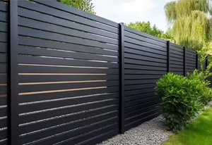 Porte de clôture en aluminium <span class=keywords><strong>avec</strong></span> revêtement en poudre de haute qualité, personnalisée, <span class=keywords><strong>avec</strong></span> des portes métalliques durables pour l'extérieur et un design de colonne moderne - Product Image 3