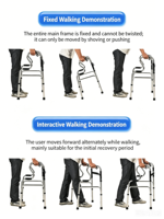 Déambulateur pliant en acier inoxydable avec siège en PE pour personnes âgées, aide à la mobilité médicale, cadre doublement courbé, léger et facile à utiliser