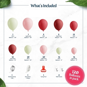 Hstyle Rouge Rose <span class=keywords><strong>Menthe</strong></span> Ballons Guirlande Kit 125 Pcs Rouge Foncé Rose Clair <span class=keywords><strong>Menthe</strong></span> <span class=keywords><strong>Vert</strong></span> Latex Métallique <span class=keywords><strong>Ballon</strong></span> Arc pour Anniversaire E3077 - Product Image 2