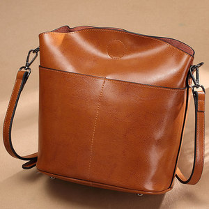 Bolso Bandolera de Cuero Vacuno Suave, Impermeable, con Cierre de Cremallera, Diseño Retro Simple, Gran Capacidad para Mujer - Product Image 4