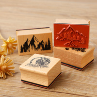 Timbro in Legno Autoinchiostrante Decorativo con Stampa Floreale Fai-da-Te per Uso Ufficio