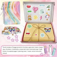 Coffret de papeterie DIY pour enfants avec autocollants de scrapbooking 24x18x32cm pour garçons et filles