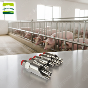 Abbeveratoio Automatico per Suini in Acciaio Inox 304 Durevole, Stile Tappo Rosso, Risparmio Idrico per Bestiame Suino - Product Image 2