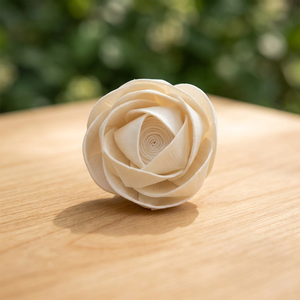 Flores decorativas de caña seca de 5 cm inspiradas en Tailandia respetuosas con el medio ambiente rosas artificiales de madera sola blancas al por mayor - Product Image 2