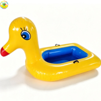 Bateau gonflable en forme de canard jaune pour enfants, canard géant gonflable pour piscine avec poignée pour parc aquatique et divertissement