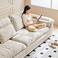 Canapé en tissu minimaliste 4 places amovible et lavable Quanu 111203, canapé en tissu nordique doux, ensemble de meubles de salon
