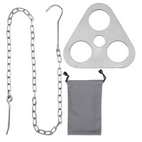 Plaque de fixation OEM personnalisée en acier inoxydable de 1,9 mm pour trépied de camping avec chaîne et crochet pour suspendre des casseroles, cuisson en extérieur, bushcraft