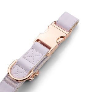 Correa y <span class=keywords><strong>Collar</strong></span> de cuero suave y nailon para perro, doble gancho de Color personalizado, de lujo, con hebilla dorada - Product Image 3