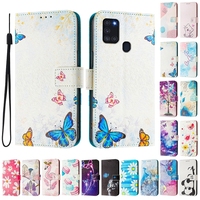 Imprimer Portefeuille Étui En Cuir Pour Samsung Galaxy A26 A36 A56 Drapeau Animal Papillon Fleur Stand Couverture De Téléphone