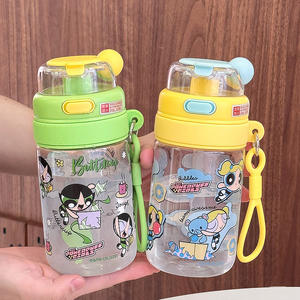 Bouteille d'eau en plastique Powerpuff Girls pour enfants 525 ml avec paille et poignée pour l'école Printemps 2025 - Product Image 5