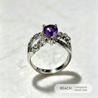 Bagues en laiton plaqué platine, pierres étincelantes élégantes pour les fêtes d'anniversaire, les mariages, les anniversaires de mariage, bijoux de mode, cadeaux