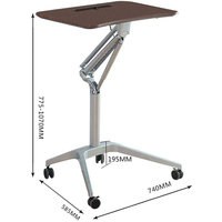 Manivela de pie para uso en oficina, elevación de Gas, altura ajustable, mesa inteligente automática para ordenador con ruedas