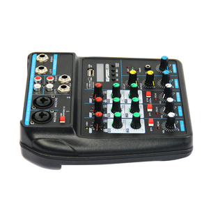 Consola <span class=keywords><strong>de</strong></span> mezclas <span class=keywords><strong>de</strong></span> 4 canales con <span class=keywords><strong>tarjeta</strong></span> <span class=keywords><strong>de</strong></span> <span class=keywords><strong>sonido</strong></span> USB y reverberación, mezclador para transmisiones en vivo en red doméstica, DJMixer - Product Image 6