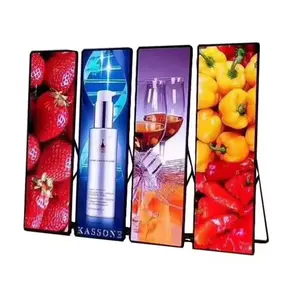ads display foldable lcd portable Indoor 3G 4G Control P2.5 Indoor Floor Standing Led Mirror Poster Screen Display