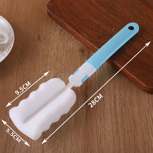 Cepillo de limpieza de doble cabezal inteligente de 28 cm con cabezal de esponja desmontable para limpieza de botellas - Product Image 1