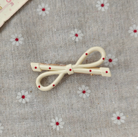 Ankela Red Wavy Bow Hairpin Cute White Bangs Sweet Duckbill Clip Female Side Clip Hair Accessories Back to School Graduation