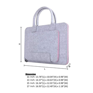 Túi xách laptop bằng vải nỉ len, in logo tùy chỉnh, 70 màu, kích thước 14, 15, 15.6 inch, dành cho nữ - Product Image 2