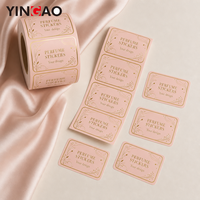 Rouleau d'étiquettes personnalisées pour parfum, rose doré, imperméable, résistant aux rayures, autocollant adhésif, écologique, durable, pour bouteille cosmétique