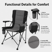 Chaises de camping, de plage, de pêche et de pique-nique modernes pour l'extérieur, en tissu Oxford 600D, avec cadre en fer, pliables, durables, capacité de 150 kg, pour les voyages et la randonnée