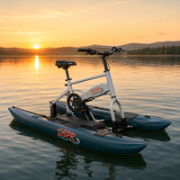 Vélo aquatique monoplace à pédales, vélo flottant gonflable pour lac, océan, pêche et loisirs