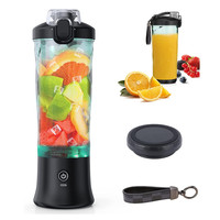 Mixeur Portable Rechargeable USB 600ml, Conception Usine 2026, Étanche IPX7, Cordon de Transport, 6 Lames, Fonction Glace Pilée, Idéal Extérieur